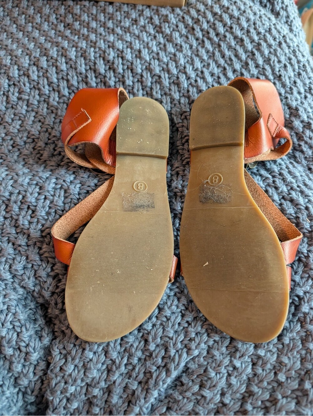 Brown Strappy Womens Flat Sandals Size 8 - Picture 2 of 4